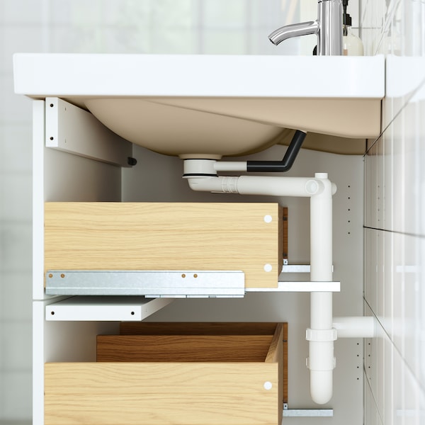 IKEA HAVBÄCK Bathroom vanity with drawers, 36x21x25 1/8 in White, Ikea Ireland | 1365YSXWK