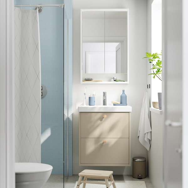 IKEA HAVBÄCK Bathroom vanity with drawers, 24x21x25 1/8 in Beige, Ikea Ireland | 0159SVLZO
