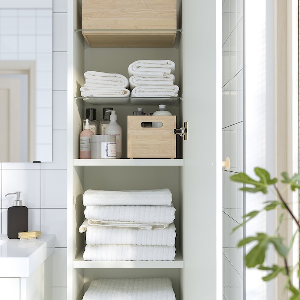 IKEA HAVBÄCK high cabinet with doors, 18x15x77 in White, Ikea Ireland | 0493RDJQT