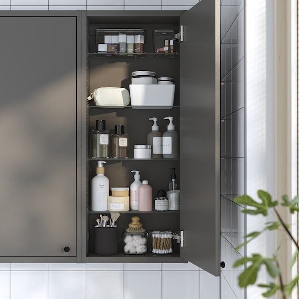 IKEA HAVBÄCK wall cabinet with door, 18x6x37 in Dark Gray, Ikea Ireland | 6379XGNFE
