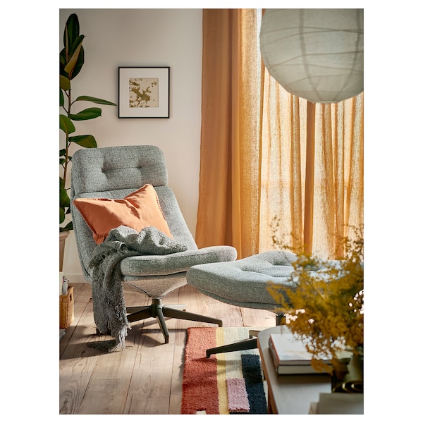 IKEA HAVBERG ottoman Lejde Gray / Black, Ikea Ireland | 8036PRFED