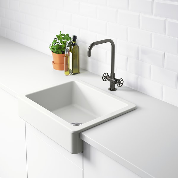 IKEA HAVSEN apron front sink, white, 25x19 in, Ikea Ireland | 7428DCZRT