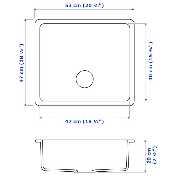 IKEA HAVSEN sink, white, 21x19 in, Ikea Ireland | 2719FTIUM