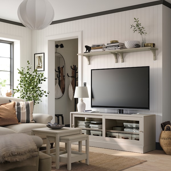 IKEA HAVSTA TV unit with base, 63x18 1/2x24 3/8 in Gray / Beige, Ikea Ireland | 1043BVSWT
