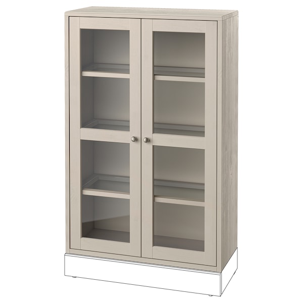 IKEA HAVSTA glass-door cabinet, 31 7/8x13 3/4x48 3/8 in Gray / Beige, Ikea Ireland | 4016KGTLU