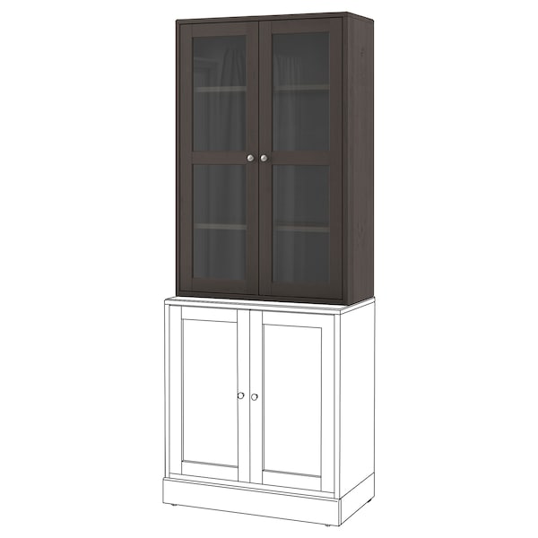 IKEA HAVSTA glass-door cabinet, 31 7/8x13 3/4x48 3/8 in Dark Brown, Ikea Ireland | 8647OEPRW