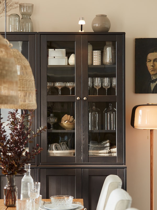 IKEA HAVSTA glass-door cabinet, 31 7/8x13 3/4x48 3/8 in Dark Brown, Ikea Ireland | 8647OEPRW