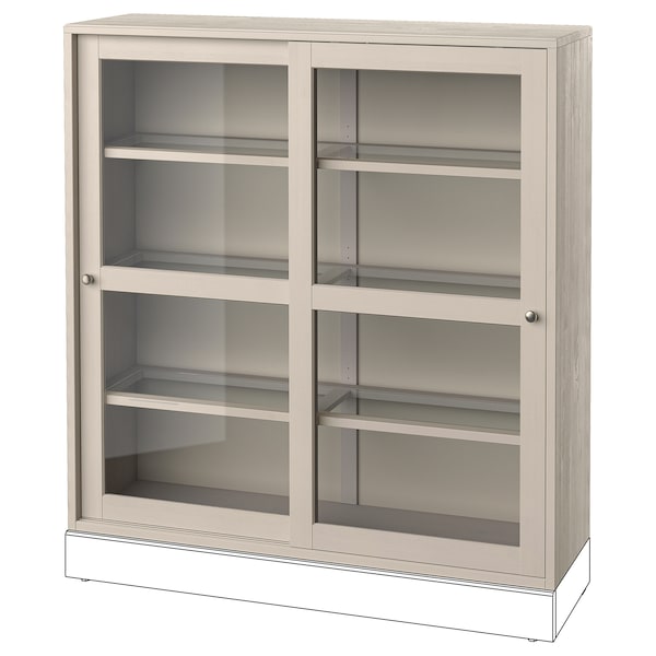 IKEA HAVSTA glass-door cabinet, 47 5/8x13 3/4x48 3/8 in Gray / Beige, Ikea Ireland | 5103VDYSH