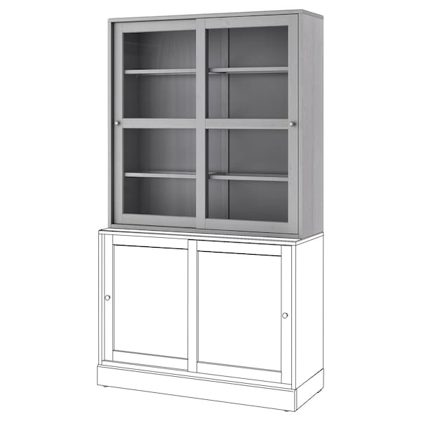 IKEA HAVSTA glass-door cabinet, 47 5/8x13 3/4x48 3/8 in Gray, Ikea Ireland | 7683TVYRN