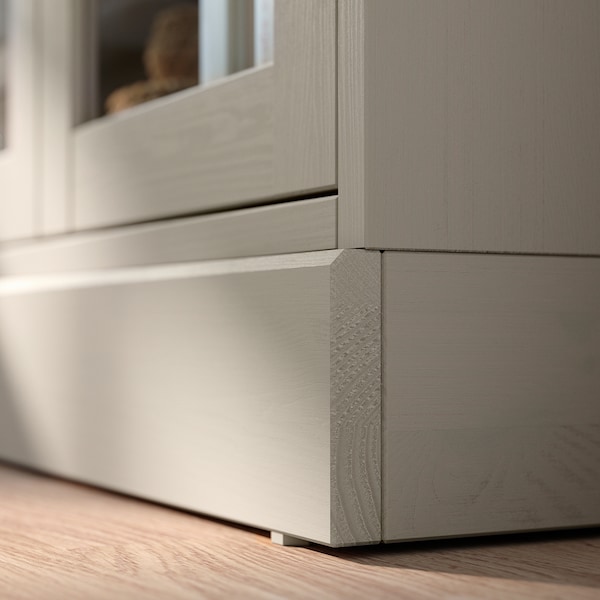 IKEA HAVSTA glass-door cabinet with base, 31 7/8x14 5/8x52 3/4 in Gray / Beige / Clear Glass, Ikea Ireland | 7623NRLKP