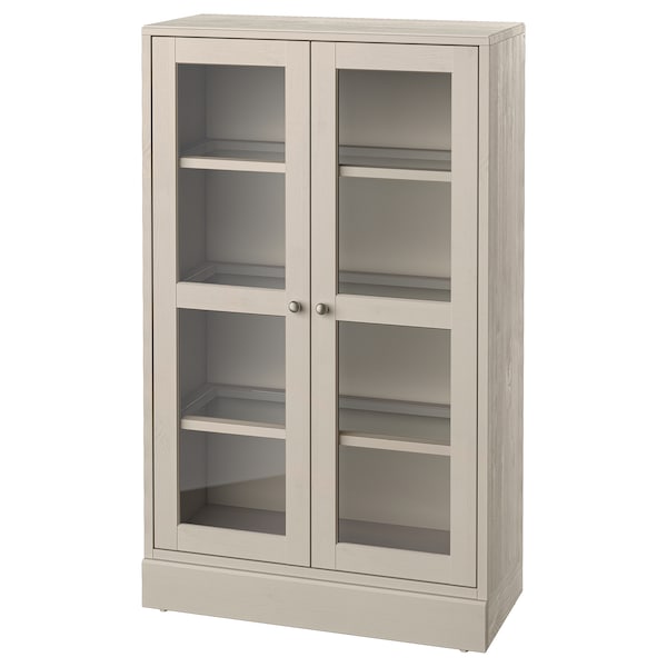 IKEA HAVSTA glass-door cabinet with base, 31 7/8x14 5/8x52 3/4 in Gray / Beige / Clear Glass, Ikea Ireland | 7623NRLKP