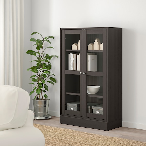 IKEA HAVSTA glass-door cabinet with base, 31 7/8x14 5/8x52 3/4 in Dark Brown Clear Glass, Ikea Ireland | 7435ONQBU