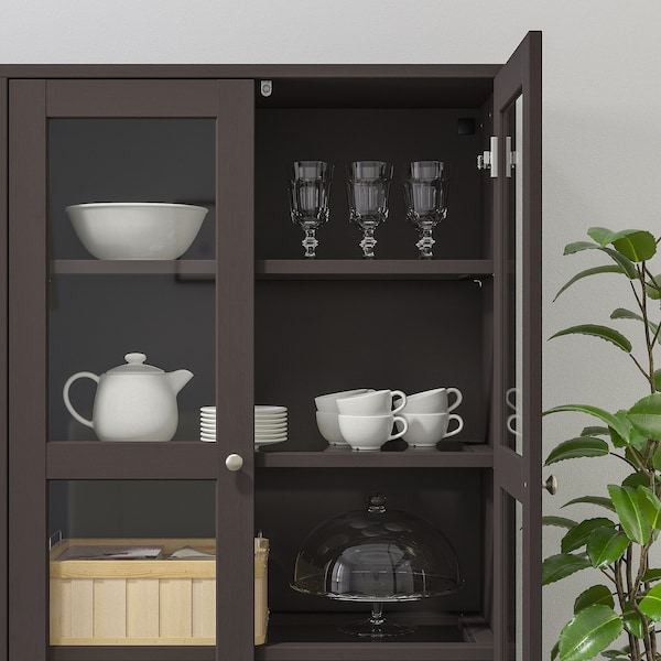 IKEA HAVSTA glass-door cabinet with base, 31 7/8x14 5/8x52 3/4 in Dark Brown Clear Glass, Ikea Ireland | 7435ONQBU