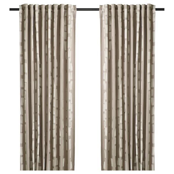 IKEA HÄCKBERBERIS room darkening curtains, 1 pair, beige, 50x98 in, Ikea Ireland | 6351HZDYI