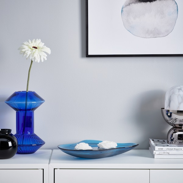 IKEA HÄCKPOPPEL decorative bowl, blue, 9 ½ in, Ikea Ireland | 6381TFEDW