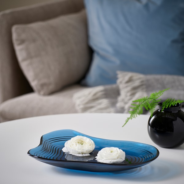 IKEA HÄCKPOPPEL decorative bowl, blue, 9 ½ in, Ikea Ireland | 6381TFEDW