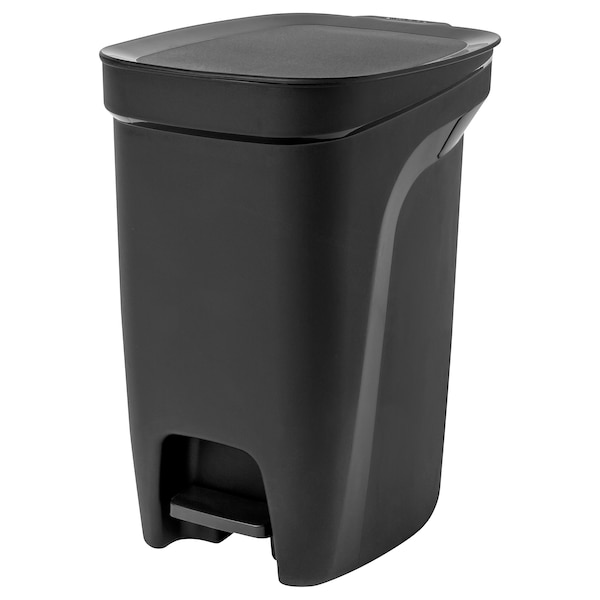 IKEA HÄCKSAX step trash can, 3 gallon Black, Ikea Ireland | 7469LENPD