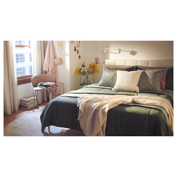 IKEA HEDFRYLE comforter set, King Green, Ikea Ireland | 9521MUBAW