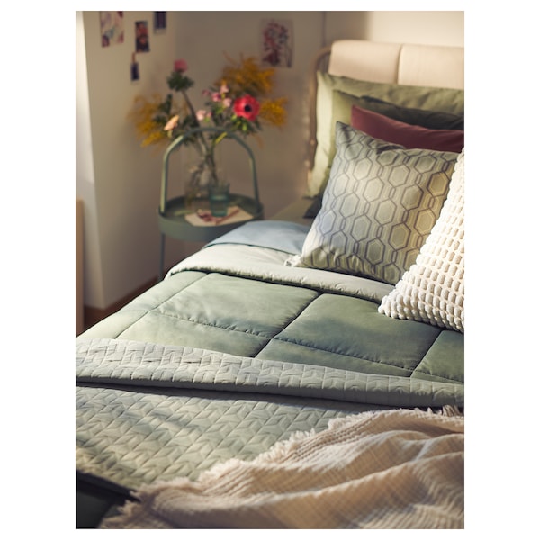 IKEA HEDFRYLE comforter set, King Green, Ikea Ireland | 9521MUBAW