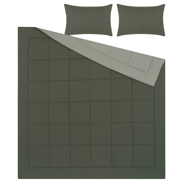 IKEA HEDFRYLE comforter set, King Green, Ikea Ireland | 9521MUBAW