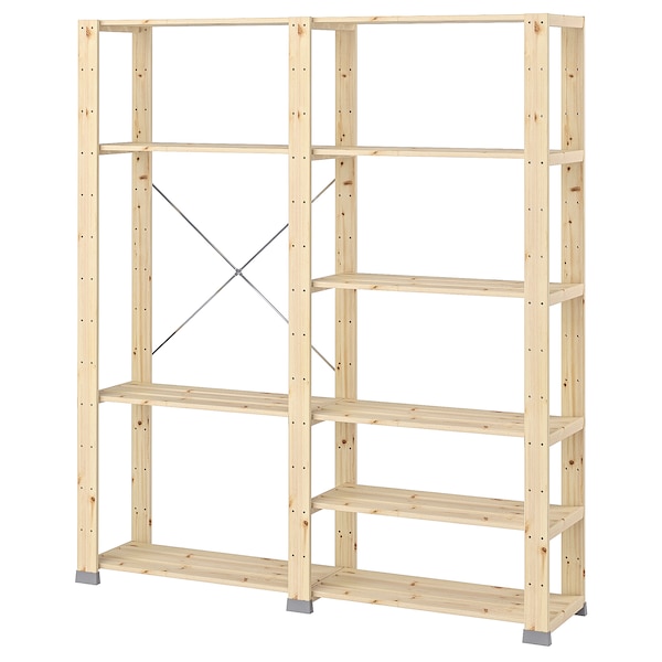 IKEA HEJNE 2 section shelving unit, softwood, 60 5/8x12 1/4x67 3/8 in, Ikea Ireland | 6047UIXAE