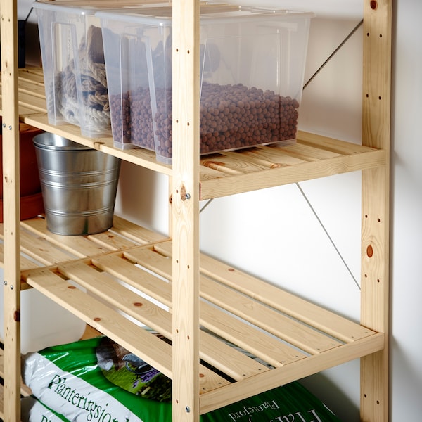 IKEA HEJNE 3 section shelving unit, softwood, 90 1/2x19 5/8x67 3/8 in, Ikea Ireland | 2673EFAON
