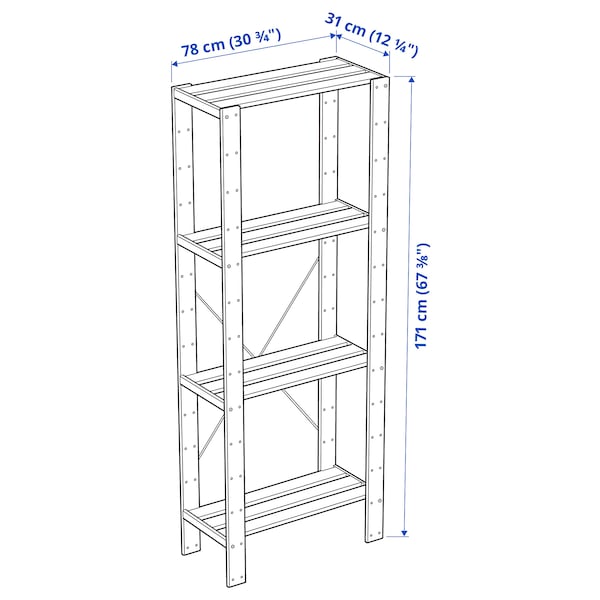 IKEA HEJNE shelf unit, softwood, 30 3/4x12 1/4x67 3/8 in, Ikea Ireland | 4261ANRGU