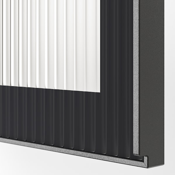 IKEA HEJSTA glass door, 15x30 in Anthracite / Reeded Glass, Ikea Ireland | 7360VZXNI