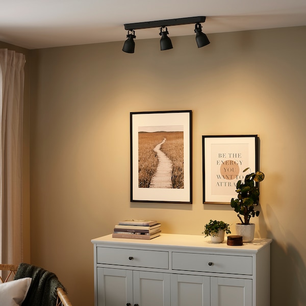 IKEA HEKTAR Ceiling track, 3 spotlights, dark gray, Ikea Ireland | 1897SMLIZ