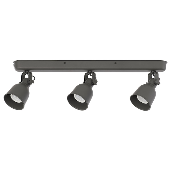 IKEA HEKTAR Ceiling track, 3 spotlights, dark gray, Ikea Ireland | 1897SMLIZ