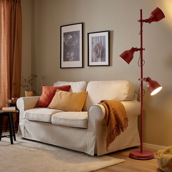 IKEA HEKTAR floor lamp with 3-spotlights, brown-red, Ikea Ireland | 7394YVTPE