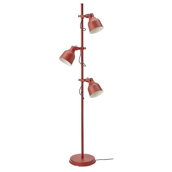 IKEA HEKTAR floor lamp with 3-spotlights, brown-red, Ikea Ireland | 7394YVTPE