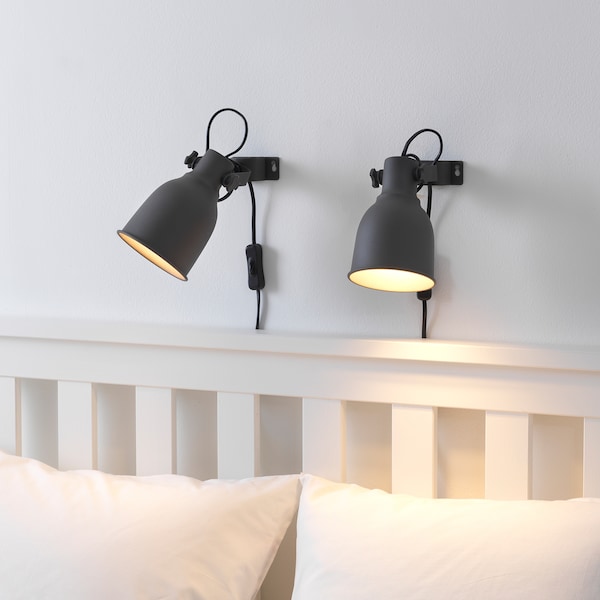 IKEA HEKTAR wall/clamp spotlight, dark gray, Ikea Ireland | 3405UGOXC