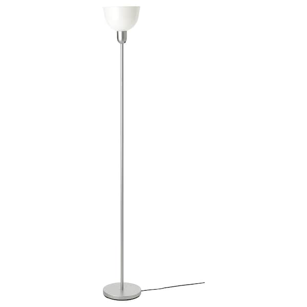 IKEA HEKTOGRAM floor uplighter with light bulb Silver Color / White, Ikea Ireland | 6289WPTZG