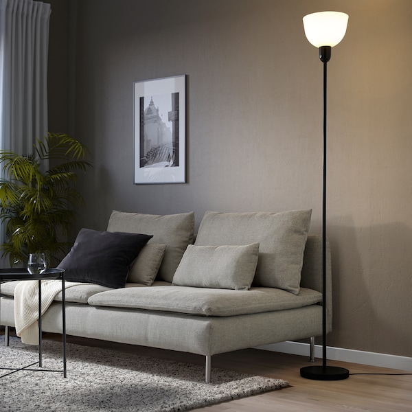 IKEA HEKTOGRAM floor uplighter with light bulb Black / White, Ikea Ireland | 3287CGZSR