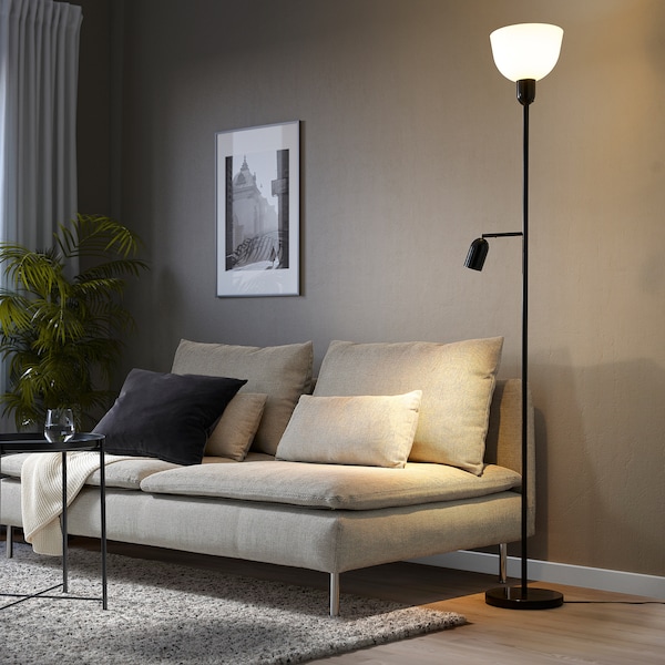IKEA HEKTOGRAM floor uplighter/reading lamp Black / White, Ikea Ireland | 1208GKRSZ