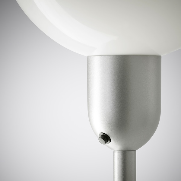 IKEA HEKTOGRAM floor uplt/read lamp w light bulb Silver Color / White, Ikea Ireland | 3942ISFLE