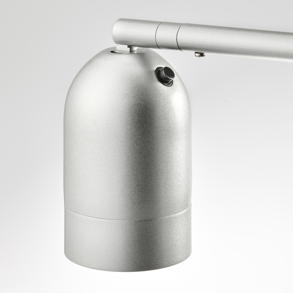 IKEA HEKTOGRAM floor uplt/read lamp w light bulb Silver Color / White, Ikea Ireland | 3942ISFLE