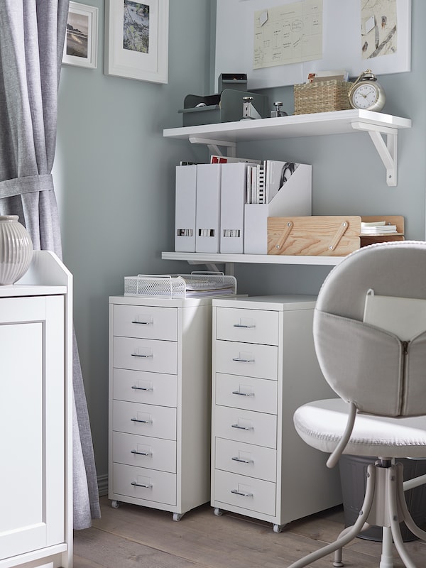 IKEA HELMER Drawer unit on casters, 11x27 1/8 in White, Ikea Ireland | 1956GWCRK