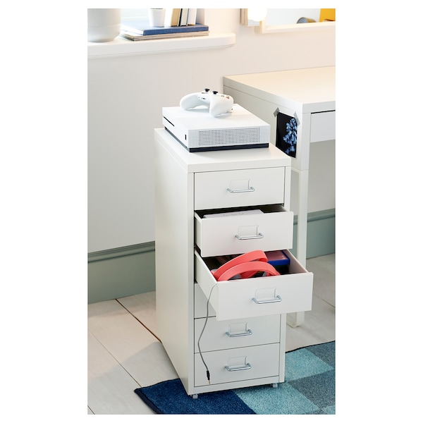 IKEA HELMER Drawer unit on casters, 11x27 1/8 in White, Ikea Ireland | 1956GWCRK