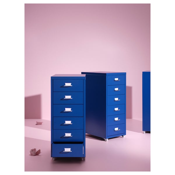 IKEA HELMER Drawer unit on casters, 11x27 1/8 in Blue, Ikea Ireland | 2631PRILJ