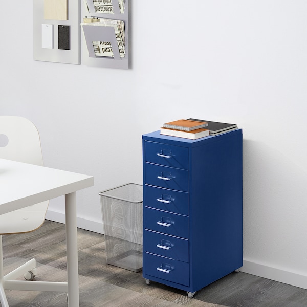 IKEA HELMER Drawer unit on casters, 11x27 1/8 in Blue, Ikea Ireland | 2631PRILJ