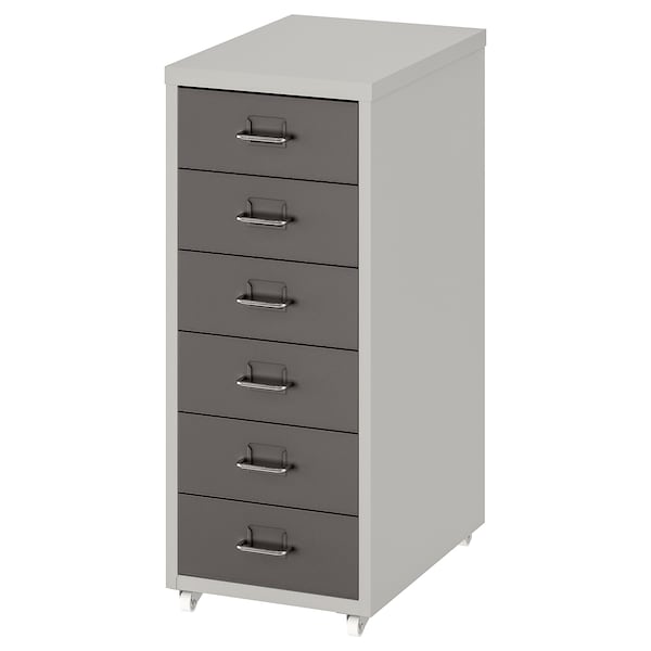 IKEA HELMER Drawer unit on casters, 11x27 1/8 in Dark Gray / Light Gray, Ikea Ireland | 1304JQHRC