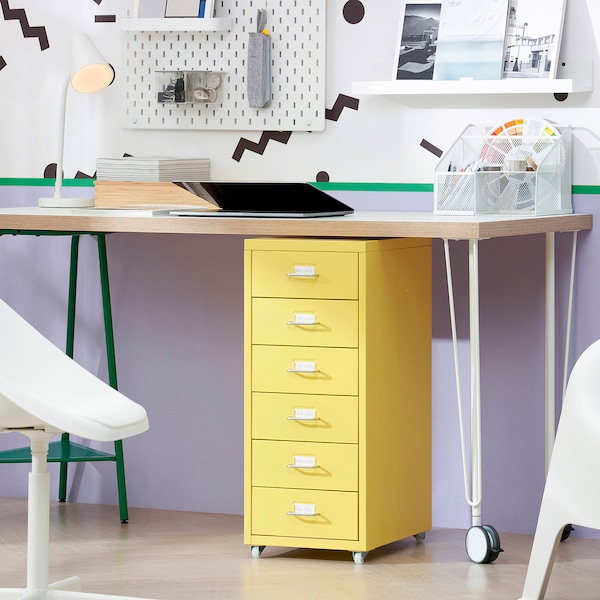 IKEA HELMER Drawer unit on casters, 11x27 1/8 in Yellow, Ikea Ireland | 7395WYBTE