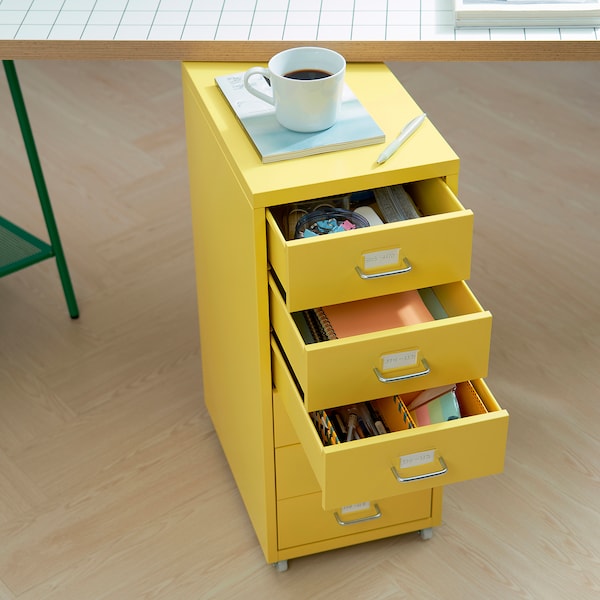IKEA HELMER Drawer unit on casters, 11x27 1/8 in Yellow, Ikea Ireland | 7395WYBTE