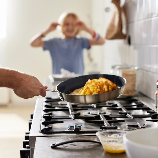 IKEA HEMKOMST frying pan, 11 in Stainless Steel / Non / Stick Coating, Ikea Ireland | 0569MVWCX
