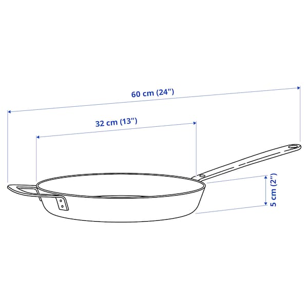 IKEA HEMKOMST frying pan, stainless steel/non-stick coating, 13 in, Ikea Ireland | 8932EMQDN