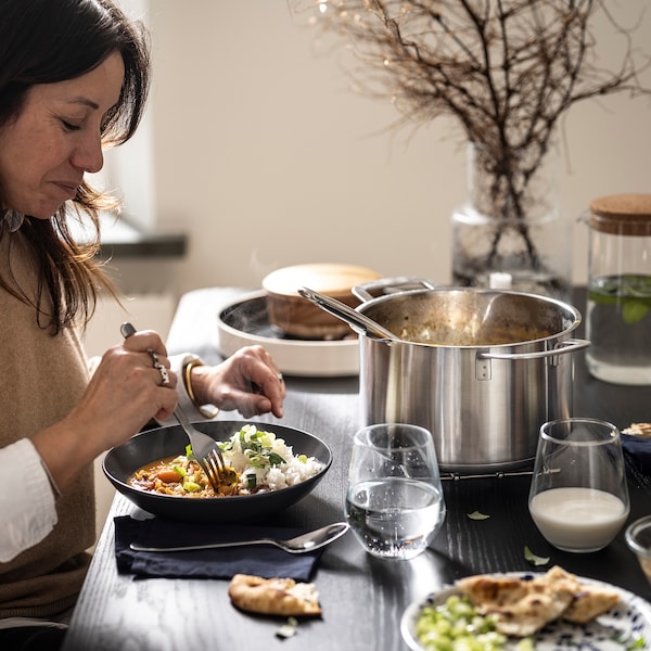 IKEA HEMKOMST pot with lid, stainless steel/glass, 5.3 qt, Ikea Ireland | 6031WUHBS