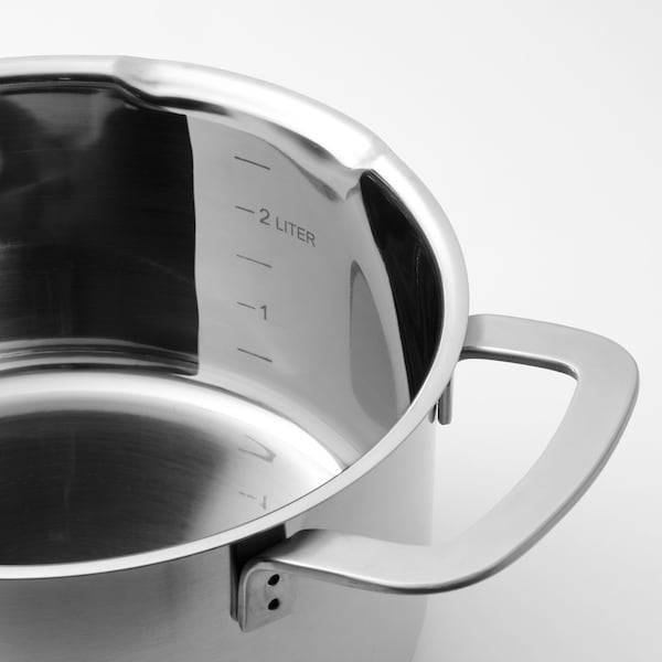 IKEA HEMKOMST pot with lid, stainless steel/glass, 3.2 qt, Ikea Ireland | 9154KCDVE