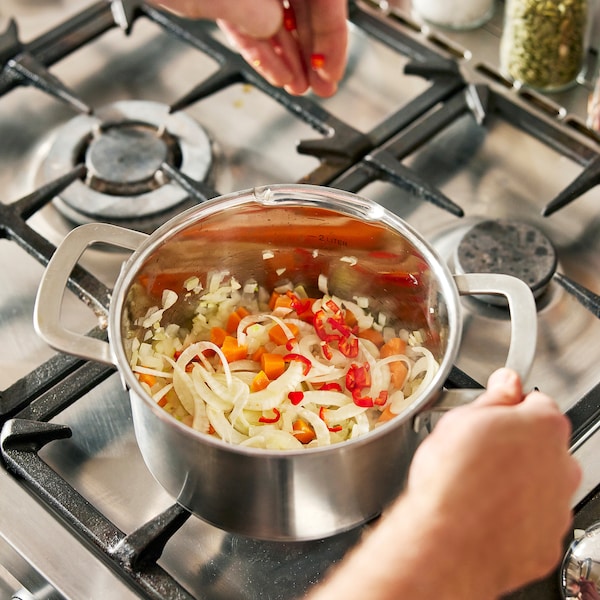 IKEA HEMKOMST pot with lid, stainless steel/glass, 3.2 qt, Ikea Ireland | 9154KCDVE